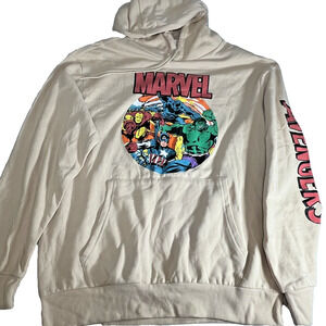 Marvel Avengers Hoodie Men XL Beige Graphic
